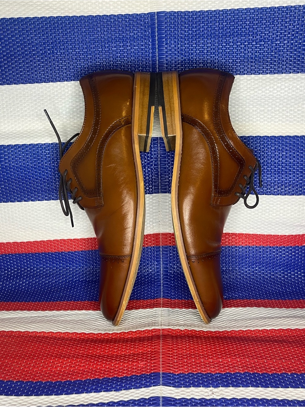 Stacy Adams Size 10 Men's Dickinson Cap Toe Oxford Shoe Cognac 12 D Shoes - Picture 15 of 15